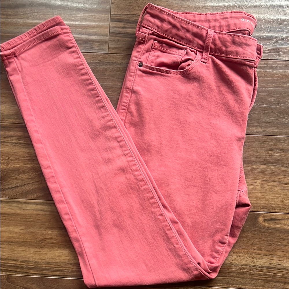 Old Navy Coral Pink Rockstar Skinny Jeans Soft Denim